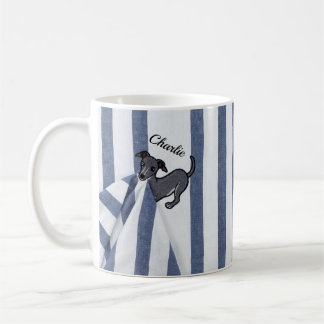 Custom Whippet Dog Blanket Striped Two Sided Coffee Mug