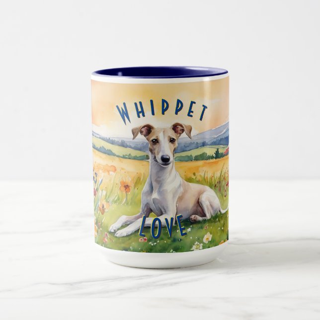 Custom Whippet Sunrise Mug, Sip In Elegance Mug (Center)