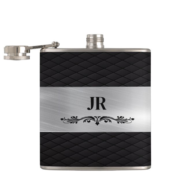 Custom Whiskey and Bourbon Vinyl Wrapped Flask (Opened)