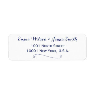 Custom White And Blue Personalized Address Labels