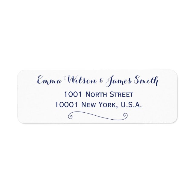 Custom White And Blue Personalized Address Labels (Front)