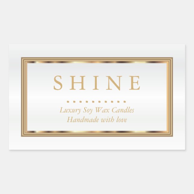 Custom White and Gold Sticker (Front)