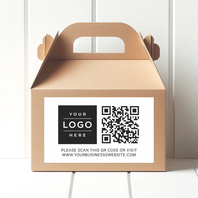 Custom White Business Logo QR Code Sticker (Creator Uploaded)