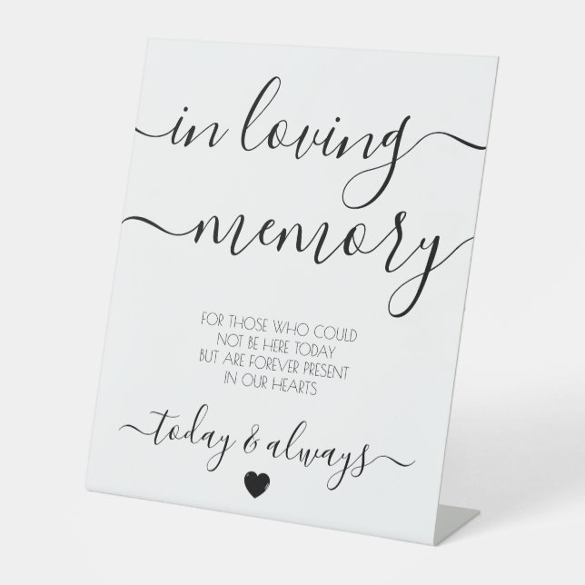 Custom White Calligraphy Memorial Pedestal Sign (Front)