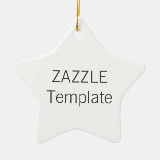 Custom White Ceramic STAR Christmas Tree Ornament