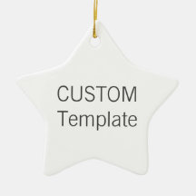 Custom White Ceramic STAR Christmas Tree Ornament