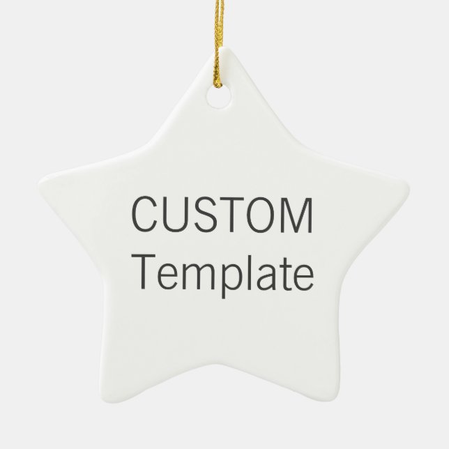 Custom White Ceramic STAR Christmas Tree Ornament (Front)
