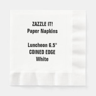 Custom WHITE Coined Luncheon Paper Napkin Blank