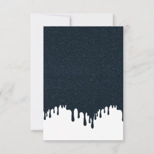 Custom White Drip RSVP Card – Charcoal Texture Art