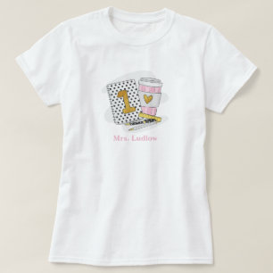 Custom White First Grade Teacher T-Shirt