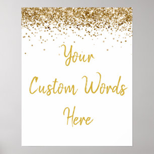 Custom White & Gold Anniversary Party Welcome Sign