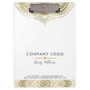 Custom White & Gold Vintage Mandala Lace Clipboard