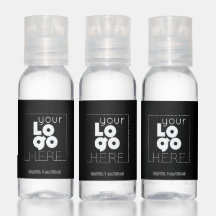 Custom White Logo on Black 12x 1oz Travel Bottles
