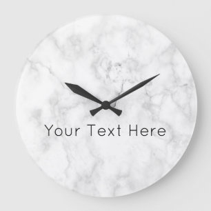 Custom White marble Acrylic Clock