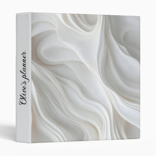 Custom White Marble Minimalist Modern Elegant Binder