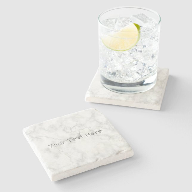 Custom White Marble Stone Coaster (Side)
