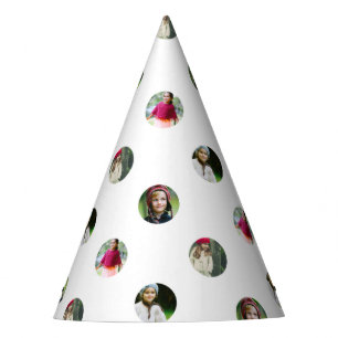Custom White Photo Dot Accessory Party Hat