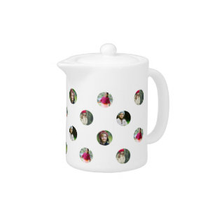 Custom White Photo Dot Teapot