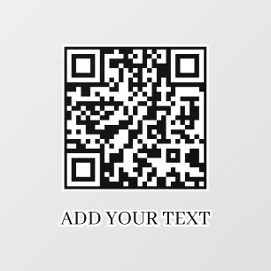 Custom White QR   Modern Minimalist Text Display Window Cling