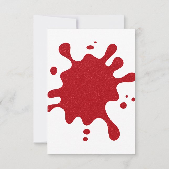 Custom White & Red Inkblot RSVP Card (Front)