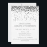 Custom White & Silver Glitter 30th Birthday Party Invitation<br><div class="desc">Customized Glitter Invite 30th,  30 Birthday invitation Let's party,  digital template Thirty Any Age,  Instant download Forty Fifty Sixty,  Personalized 21st 40th 50th 60th,  Elegant Milestone Celebrate Sweet 16,  Custom 18th Glam Golden Confetti,  Adult Calligraphy Modern Stylish script,  Chic trendy simple for her,  Bling 16th quinceanera 15th celebration</div>