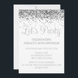 Custom White & Silver Glitter 30th Birthday Party Invitation<br><div class="desc">Customized Glitter Invite 30th,  30 Birthday invitation Let's party,  digital template Thirty Any Age,  Instant download Forty Fifty Sixty,  Personalized 21st 40th 50th 60th,  Elegant Milestone Celebrate Sweet 16,  Custom 18th Glam Golden Confetti,  Adult Calligraphy Modern Stylish script,  Chic trendy simple for her,  Bling 16th quinceanera 15th celebration</div>