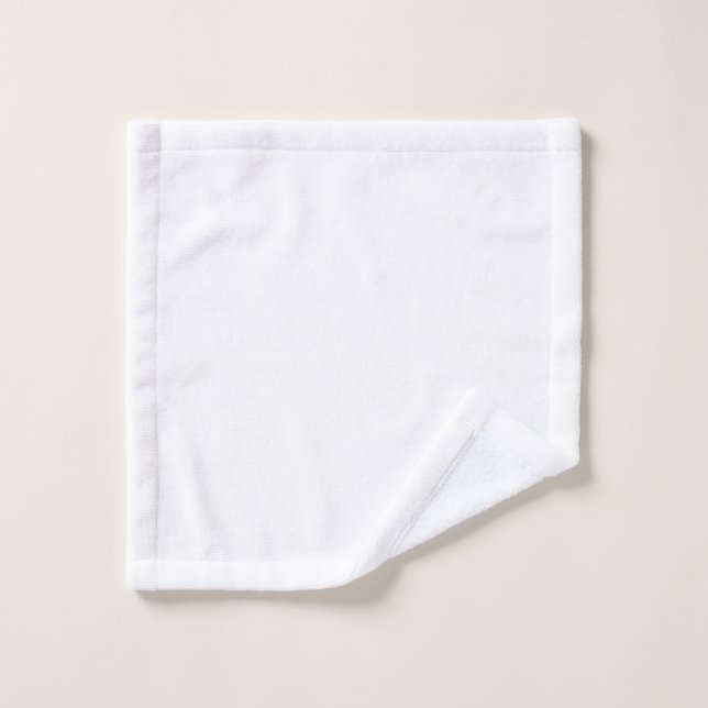 Custom white simple Design Add Photo or Text Wash Cloth (Wash Cloth)