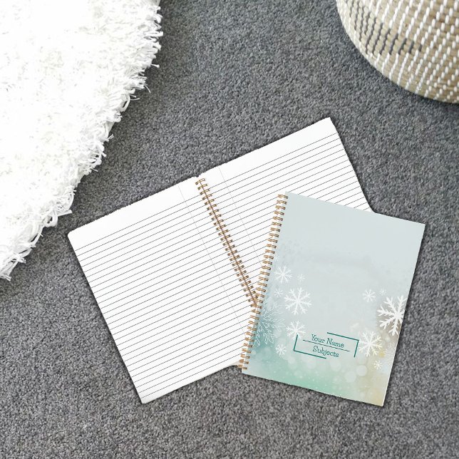 Custom White Snowflake Spiral Notebook (Creator Uploaded)