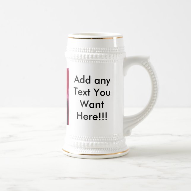 Custom White Stein with Picture and Text (Right)