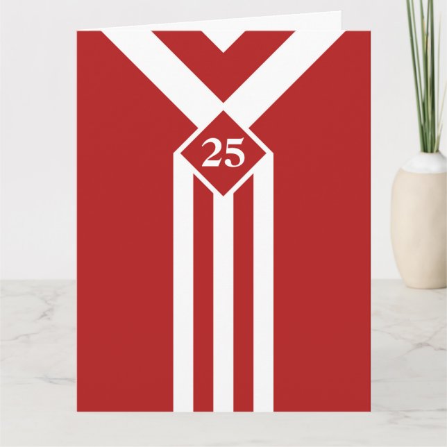 Custom White Stripes and Chevrons on Red Card (Front)