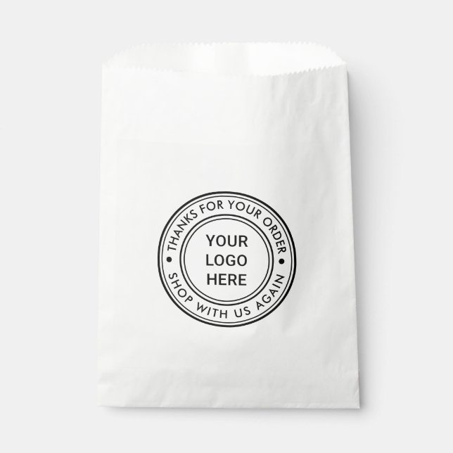 Custom White Thanks for Your Order Business Logo Favour Bag (Front)