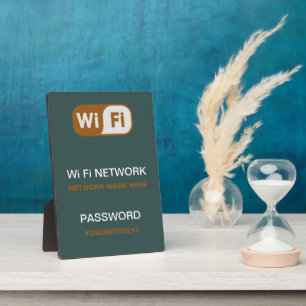 Custom WiFi Network Password Info Plaque - 5" x 7"