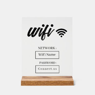 Custom Wifi Password Acrylic Table Sign