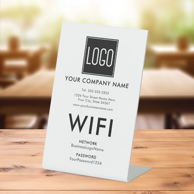 Custom WiFi Pedestal Sign – Business Logo (Creator Uploaded)