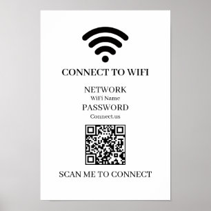 Custom WiFi QR   Easy Network Scan Display Poster