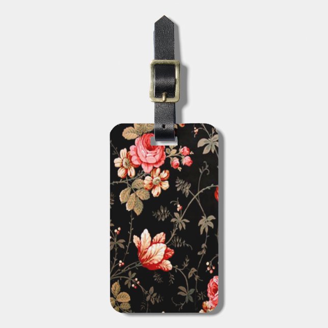 Custom Wild Roses Luggage Tag (Front Vertical)