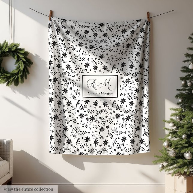 Custom Wildflower Blanket Minimalist Monogram Art (Custom Wildflower Blanket Minimalist Monogram Art)