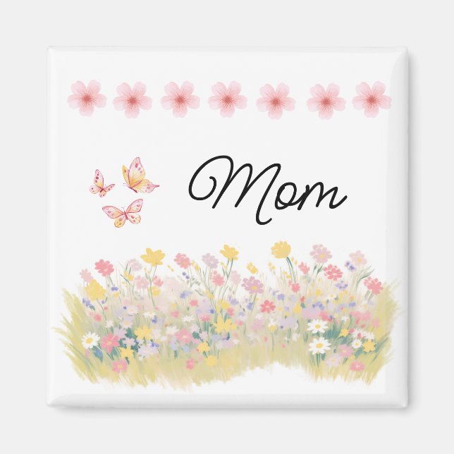 Custom Wildflower Butterfly Magnet (Front)