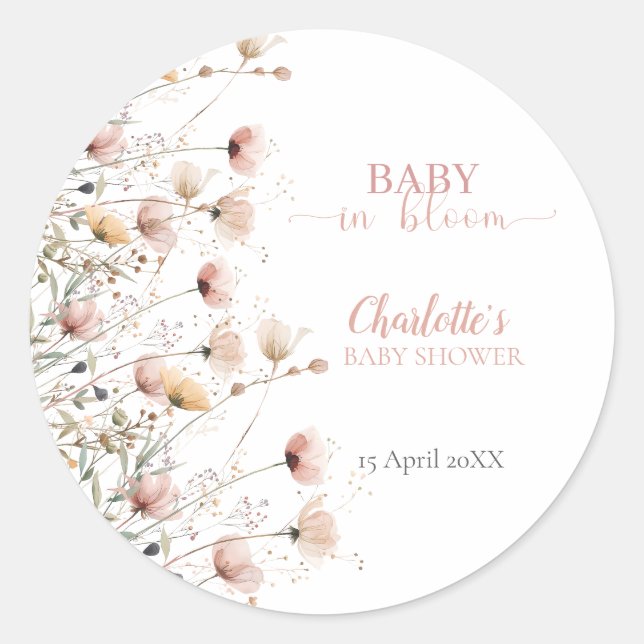 custom wildflower floral sticker label template (Devant)
