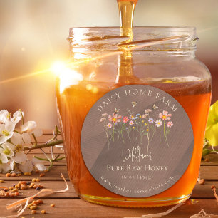 Custom Wildflower Honey Jar Apiary Bee Business  Classic Round Sticker