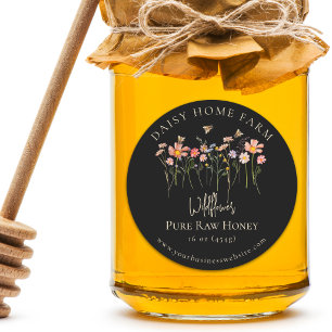 Custom Wildflower Honey Jar Bee Apiary Business Classic Round Sticker