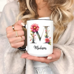 Custom Wildflower Monogram Mug for Mom or Grandma