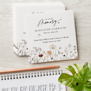 Custom Wildflower Seed Packet Funeral Favor  Envelope