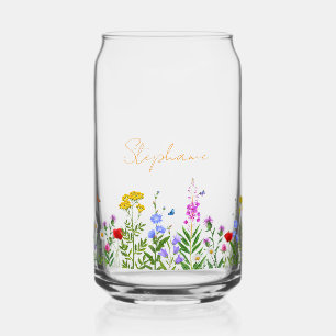 Custom Wildflower Stainless Steel Coffee Thermos Can Glass