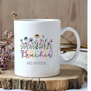 Custom Wildflower Teacher Appreciation Coffee Mug