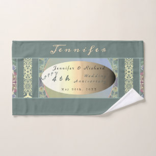 Custom Wildflower Wedding Anniversary  Bath Towel 