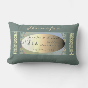 Custom Wildflower Wedding Anniversary  Lumbar Pill Pillow