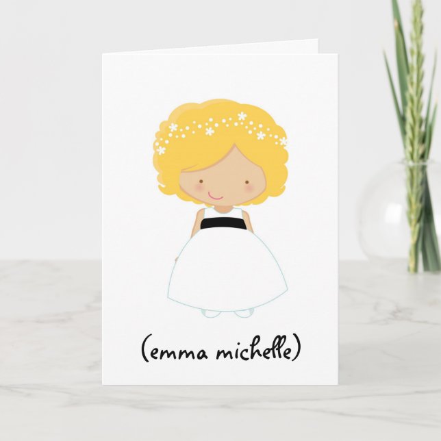 Custom Will You Be My Flower Girl Greeting Card (Front)