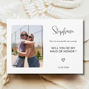 Custom Will You Be My Maid of Honour Simple Weddin Invitation