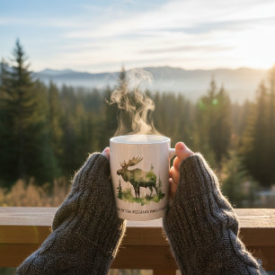 Custom Williams Family Lodge Watercolor Moose Coffee Mug